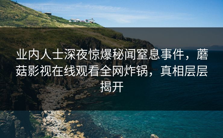 业内人士深夜惊爆秘闻窒息事件，蘑菇影视在线观看全网炸锅，真相层层揭开